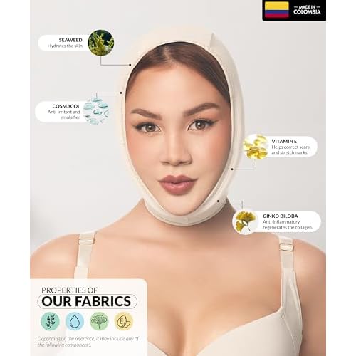 Forma Tu Cuerpo Chin Strap Set - Double Chin Reducer, Jawline Shaper for Men & Women - Invisible V-Line Lifting Mask for Sleeping - Facelift Compression Garment, S/M