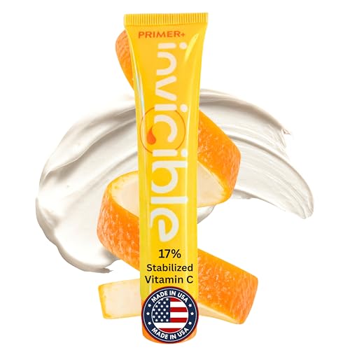 Face Primer For Makeup with 17% Vitamin C, Brightening & Illuminating, Evens Skin Tone, Smoothing, All Skin Types, No Pilling, Grips Makeup, Fragrence Free, Vegan, 1fl oz