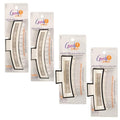 Goody Sport Forever SlideProof Rectangle Claw Clips - 4 Ct (2 Large for Thick Hair + 2 for Fine Hair), 3X Stronger, Sport-Level Grip for Workout
