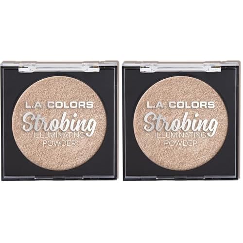 L.A. COLORS Strobing Powder, Champagne CSP256 (Pack of 2)