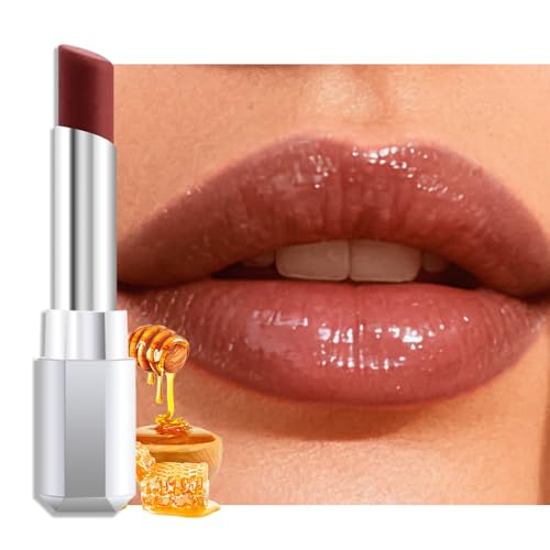 Raisin Honey Lipstick Tinted Lip Balm - Shine Moisturizing Lipstick for Women, Natural Nourishing Hydrating Lip Gloss Stain for Dry Lips, Tint Sheer Lightweight Makeup, Vegan - 1Pc #08 Raisin