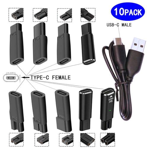 10PCS USB C Power Cord Replacement Charger USB Adapter Compatible with a Variety of Electric Hair Clippers, Beard Trimmers, Shavers, Desk Lamps,Purifiers, HQ8505 Charging Cable