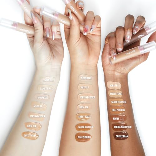 KAJA Liquid Concealer - Don't Settle 04 Waffles | with Aqua Ceramide, Hydrating, Buildable, Lightweight, Seamless Coverage, Dark Circles Cover Up, Under Eye, Dark Spot Corrector Makeup, 0.21 Oz