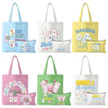 Tallew 12 Pcs Mahjong Canvas Tote Bags Bulk and Makeup Pouches Gifts Set for Women Grocery Bags with Handles Zippered Cosmetic Pouch for Mahjong Lover Player Friend Mom Grandma Lucky Birthday Gift