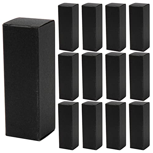Framendino, 50 Pack Black Rectangle Lipstick Boxes Lip Gloss Bottle Reusable Balm Packaging Cases Essential Oil Wrapping Box for DIY Gift