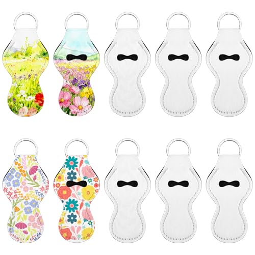 RP Remarkable Power, 10 Pack Sublimation Blanks Chapstick Holder Keychain for Lip Balm Holder White