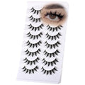 Manga Lashes Anime False Eyelashes Cat Eye Lash Strips Manhua Eye Lashes Natural Look Doll Spike Wispy Fake Mink Lashes Fluffy Eyelash Pack 8 Pairs 8-15mm Short Manhwa Pesta?as for Women
