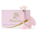 Rose Quartz Gua Sha and Face Sculpting Roller Kit - Lymphatic Drainage and Facial Massager for Skin Care - Beauty Tools for Women - Ice Depuffer and Shaper for Eye Area, Neck and Puffy Face