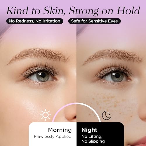 BEYELIAN Self Adhesive Eyelashes Natural Look, Pre Glued Wispy False Lashes No Glue Required, Faux Mink Eyelashes 5 Pairs ZCV-204