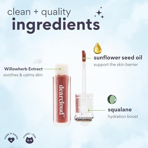 dearcloud Color Crush Lip Tint ? Lip Gloss for Women ? Tinted Lip Balm with Squalane ? Sundae (0.13 oz)