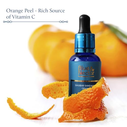 Blue Nectar Beard Oil for Men, Natural Moustache and Beard Growth Oil and Beard Softener for softer, helps in dandruff contains Sandalwood & Orange Peel Aroma