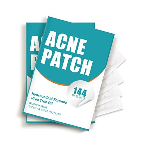 Pimple Patches for Face, Hydrocolloid Acne Patches with Tea Tree Oil for Spot Treatment, Zit Patch, Blemish Cover, Two Sizes, Vegan, Cruelty Free (144 Count (Pack of 2))