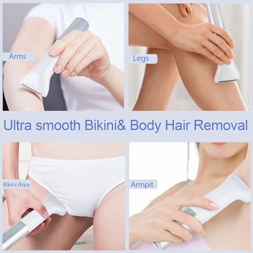 Shaver for Women, 6-in-1 Body Hair Trimmer, Facial & Pubic Hair Removal, IPX7 Waterproof Wet & Dry Grooming Electric Shaver Kit,Cordless Travel Razor with USB Charging Dock