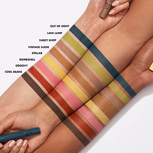 e.l.f. No Budge Matte Shadow Stick, One-Swipe Cream Eyeshadow Stick, Long-Wear & Crease Resistant, Matte Finish, Vegan & Cruelty-Free, Cool Beans