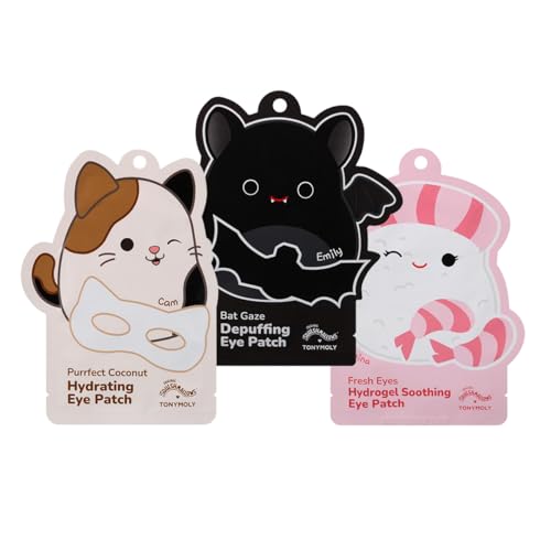 TONYMOLY x Squishmallows Hydrating Eye Patch Set ? Assorted Depuffing & Moisturizing Under Eye Patches with Berry Extract & Vitamin C