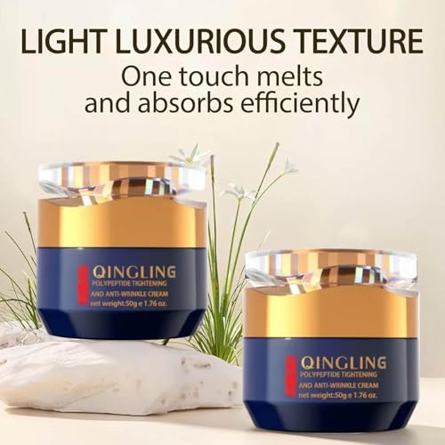 Qingling Face Cream, Qingling Crema Para Arrugas, Qingling Wrinkle Removal Cream, Polypeptide Tightening and Anti-Wrinkle Cream, Firming Anti-aging Eye Cream for Women Men (1)