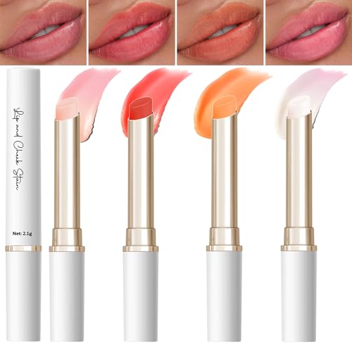 4pcs-Ph Lip Balm£¬Waterproof Temperature Color Change Lip Balm,Long-Lasting Hydrating Moisturizing Lip Tint,for Daily Lip Care Festival Makeup Gift for Women(Pink & Red & Peach & White)