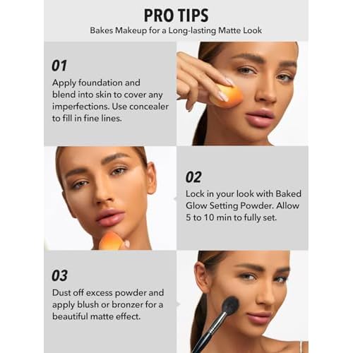 SHEGLAM Baked Glow Setting Powder Oil Control Loose Face Powder Translucent Pore-Less Flawless Smooths Fine Lines Glowy Powder - Light Pink