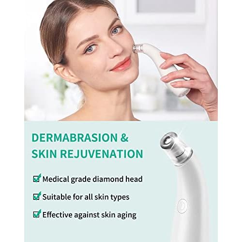 NEWDERMO 2-in-1 Microdermabrasion Machine for Facial, Diamond Microdermabrasion Device USB Rechargeable (White) with Microdermabrasion Machine Pro(Pink)