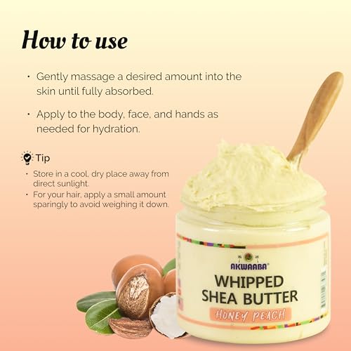 AKWAABA Whipped Shea Butter (Baby Powder) ? Nourishes & Moisturizes | Made with Shea Butter | No Dyes & Parabens | 12 oz / 340 g