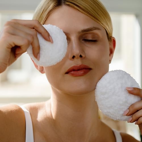 Reusable Organic Face und Eye Makeup Remover Pads - Handmade Washable Cotton Rounds -Toner Pads Seamless Facial Cleansing Pads Eco Friendly Zero Waste - 2 Pieces 7 cm
