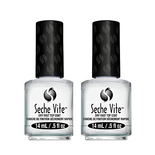 Seche Vite Dry Fast Top Coat for Nail Polish and Manicure, 0.5 Oz, 2-Pack