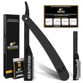BEAUTICONE¢ç Straight Razors for Men ? Professional Barber Straight Edge Razor Kit with Replaceable Single Edge Blades - Navajas Para Barbero - Pouch Gift Box 1.2 mm Exposed for Close Shave Ultra Light