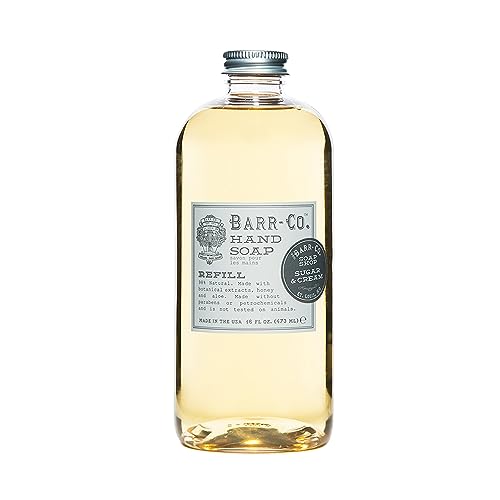 BARR-CO. Sugar & Cream Hand Soap Refill ? Sweet Cream, Coconut & Sugar Scent, Natural Liquid Soap for Bathroom & Kitchen, Vegan, Moisturizing, 16 fl oz
