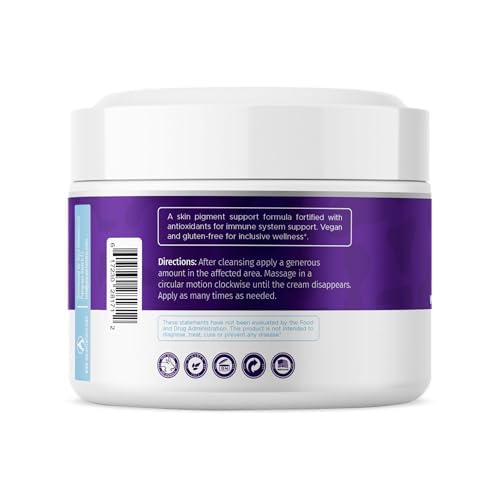 Vitiligo Cream for White Spots (8oz) - Repigmenting Cream with Polypodium Leucotomos and Melanocyte Support - Promotes Even Pigmentation by Aura Dermacare