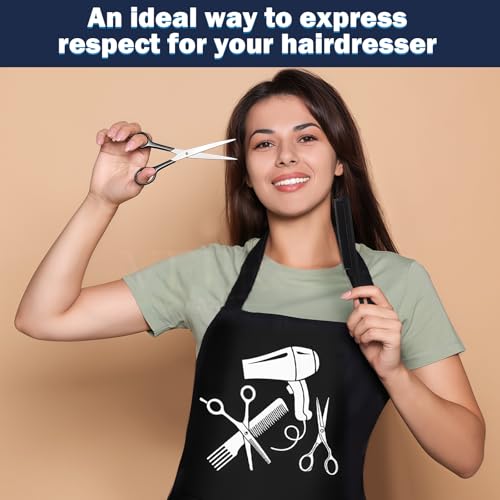 9 Pcs Hair Stylist Gifts for Women Hairstylist Hairdresser Box Apron Coffee Cup Cosmetic Bag Socks Hairpin Keychain Hairband Card Set Hairdresser for Female Inspirational Appreciation Birthday Gifts