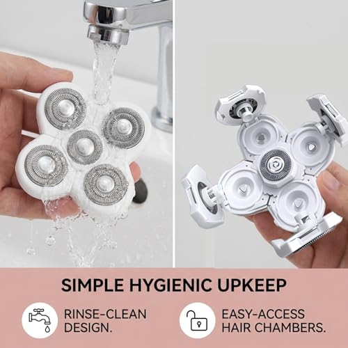Compatible with Freebirds Replacement Blades Women White,5-Blade Rotary Refill Compatible with Freebirds Shaver for Women,Waterproof,1Pack.