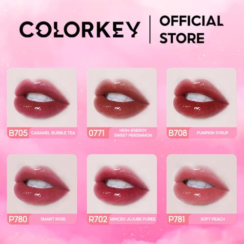 COLORKEY Air Lip Glaze Gloss Series, Lightweight & Hydrating Lip Gloss with Long-Lasting Shine, Enriched with Moisturizing Ingredients, High Shine Glossy Lip Tint, Soft & Plump Lips, Non-Sticky (O771)