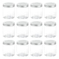 HARFINGTON 12 Pcs Empty Scent Beads Storage Container 8.5oz/250ml Air Freshener Tins Round Refillable Spice Containers Plastic Jars Sample for Travel Storage