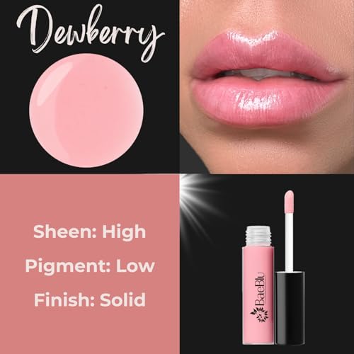 BaeBlu Organic Vegan Lip Gloss, 100% Natural Non-Toxic Moisturizing Ingredients, Dewberry
