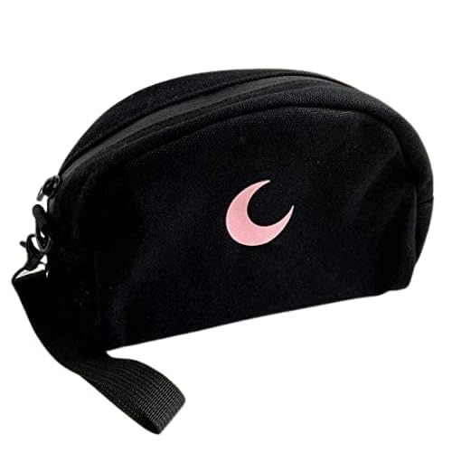 Brando Moon Small Zipper Makeup Bag for Women Girls ? Travel Cosmetic Pouch, Wide-Open Organizer Purse Case, Air-Tight Odor-Control Fabric, Everyday Travel Essentials