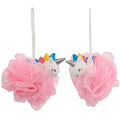 Uonlytech Unicorn Bath Loofah Sponge Mesh Pouf Unicorn Shaped Scrubber Baby Bathtub Shower Loofah Sponge Bath Mesh Balls for Girls Adults