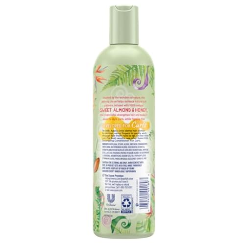 Suave Kids Natural Sweet Almond Honey Curly Hair Detangling Conditioner, Tear Free, No Parabens, No Dyes, 16.5 Oz Pack of 4