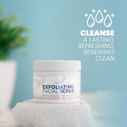 Eva Naturals Exfoliating Facial Scrub ? Gentle Microdermabrasion Face Exfoliator with Pumice & Botanical Extracts ? Facial Wash to Clear Blackheads, Acne, and Dead Skin for Smooth, Radiant Skin - 2 oz