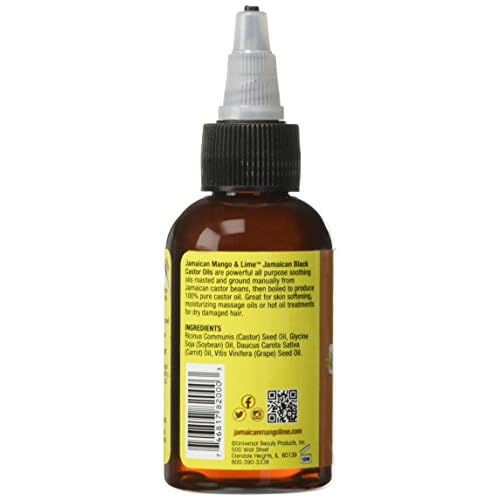 Jamaican Mango & Lime Black Castor Oil Original ? Strength & Shine ? Lightweight Hair & Scalp Oil for Locs, Braids, Twists & Natural Hair ? (2 fl oz, Pack of 1)