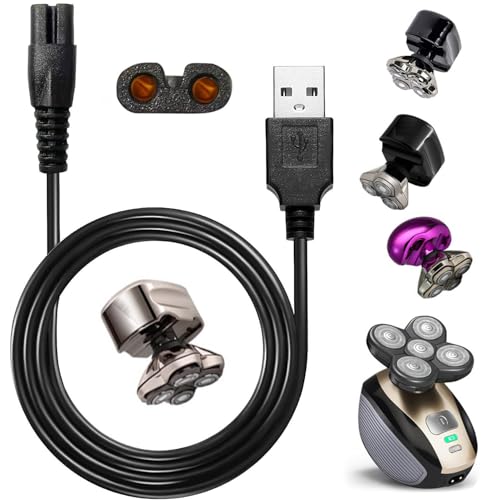 WAHFOX Universal Head Shaver Charger Cord USB Cable Compatible with Skull Shaver Pitbull and Mainstream Shaver Brands(USB Charger)