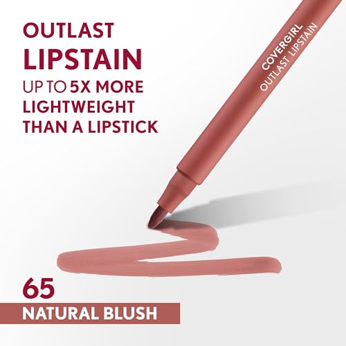 COVERGIRL Outlast Lipstain Bundle - 65 Natural Blush & 35 Canyon Shades, Vegan Formula