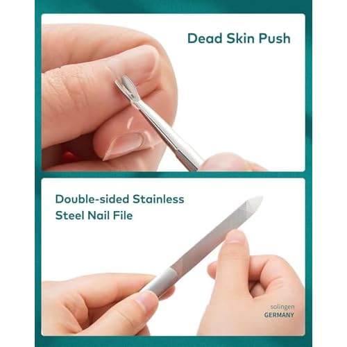 MR.GREEN 8-in-1 Manicure Set? Professional German Stainless Steel Nail Care Kit with Splash-Proof Nail Clippers, Toenail Clippers, Cuticle Tools, Travel Grooming Kit for Men & Women with Leather Case