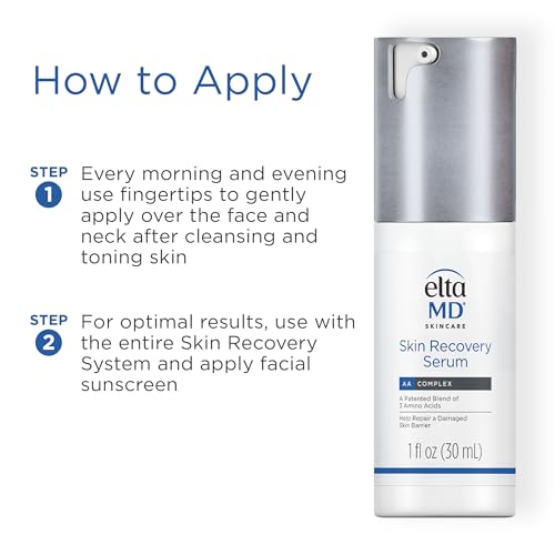 EltaMD Skin Recovery Face Serum, Redness Relief, Facial Serum Visibly Reduces Redness in 24 Hours, For Sensitive Skin, 1.0 oz Pump