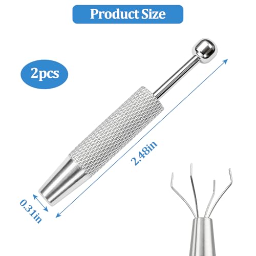 Piercing Ball Grabber,2 PCS Piercing Removal Tool,4-Claw Diamond Tweezers for Easy Jewelry Changing,Stainless Steel Gem Pickup Tool,Earring Pearl Grabber
