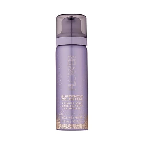 FLOWER Beauty By Drew Barrymore Poreless Celestial Mousse Whip Makeup Primer - Ultra-Light Mousse - Skin Smoothing + Oil Absorbing - Grips Makeup for Long Lasting Wear - Fast-Abosrbing Formula - Crue lt y-Free + Vegan