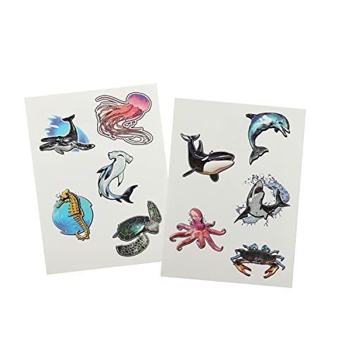 Abacus Brands Sea Creatures AR Tattoos - Magic Augmented Reality Hologram Temporary Tattoos Come to Life with Smart Phone - 4D for Kids