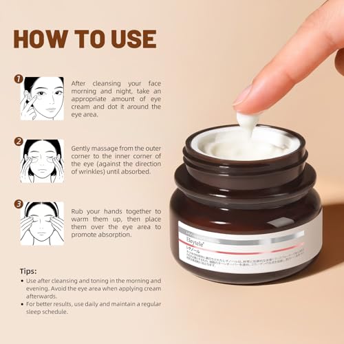 Korean Eye Cream for Dark Circles & Puffiness, 1.06oz Hydrating Under Eye Moisturizer for Fine Lines, Firming, Brightening & Smooth Skin ? Lightweight, Gentle Daily Anti-Aging Eye Treatment