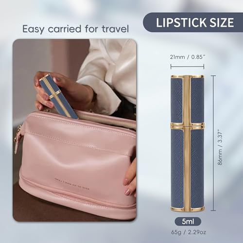 5ml Perfume Spray Bottle, AG00 Leather Refillable Dispenser Bottom Fill Fragrance Scent Container, Portable and Leak-proof Suitable for Traveling & Outgoing (White)
