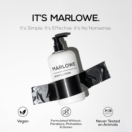 MARLOWE. No. 002 Body Lotion for Men, 15 oz Pump, Original, Revitalizing Dry Skin Lotion with Aloe Vera & Amino Acids, Hydrates & Nourishes, Lightly Scented