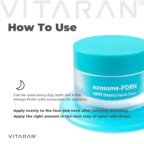 Exosome-PDRN NMN Sleeping Cream, Anti-aging Capsule Formula with Triple Care Technology for Skin Barrier Repair, Elasticity, Rejuvenation